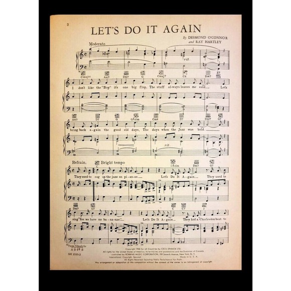 Vintage Sheet Music Let's Do It Again Frankie Carle & Orchestra Victor Records - Picture 2 of 3